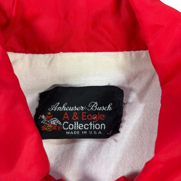 Vintage Budweiser Anheuser Bush A & Eagle Mens Red Windbreaker Jacket Sz M Rare! - Picture 5 of 8